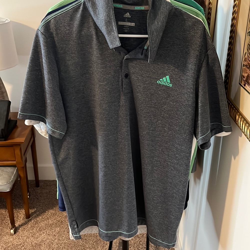Grey adidas golf polo- large